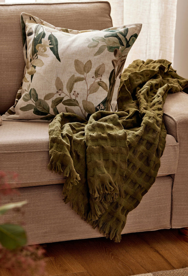 Madras Link - Blake Waffle Olive Throw 130x150cm