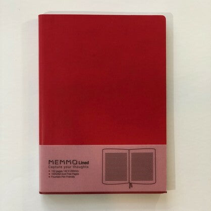 Ikonink - MEMMO Notebook A5, Red Lined