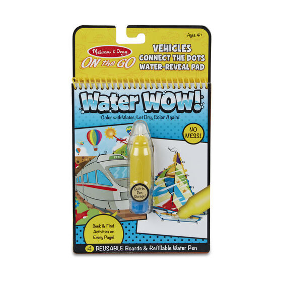 Melissa & Doug - Water Wow! Vehicles Connect the Dots Water-Reveal Pad – On the Go Travel Activity