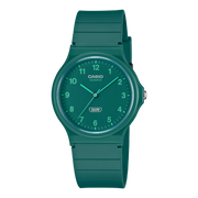 Casio - Analogue Water Resistant Green Resin Band - MQ24B-3B