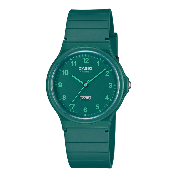 Casio - Analogue Water Resistant Green Resin Band - MQ24B-3B