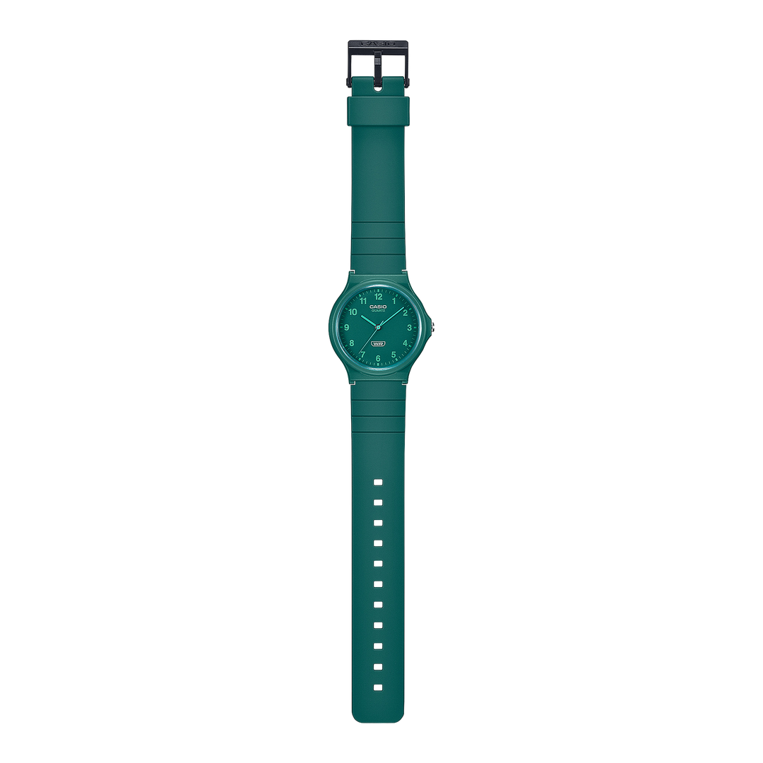 Casio Analogue Water Resistant Green Resin Band MQ24B 3B Watches OPUS Design