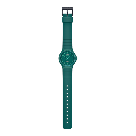 Casio - Analogue Water Resistant Green Resin Band - MQ24B-3B