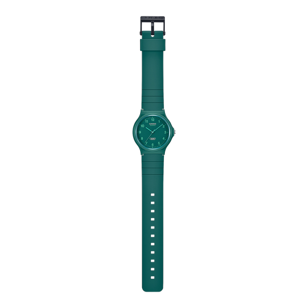 Casio - Analogue Water Resistant Green Resin Band - MQ24B-3B