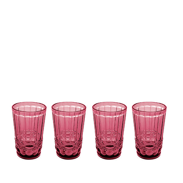 Casa Domani - Gabriella Highball Glass 4pc Pink Gift Boxed