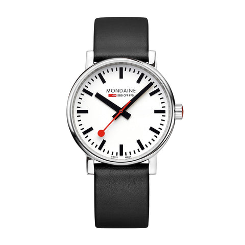 Mondaine - Evo2 Black Vegan Leather 40 mm