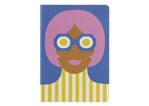 Olimpia Zagnoli - Blue Midsized Sewn Lined Notebook Paperback