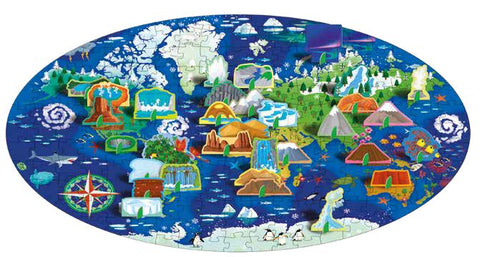 Sassi Travel, Learn and Explore - Puzzle and Book Set - The Wonders of Nature (205 pcs)