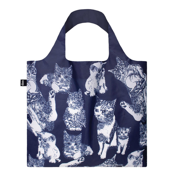 LOQI - Reusable Shopping Bag Red Poppy Bee Cats