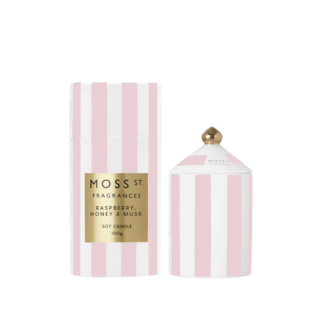 Moss St. Fragrances - Raspberry, Honey & Musk Ceramic Candle 100g