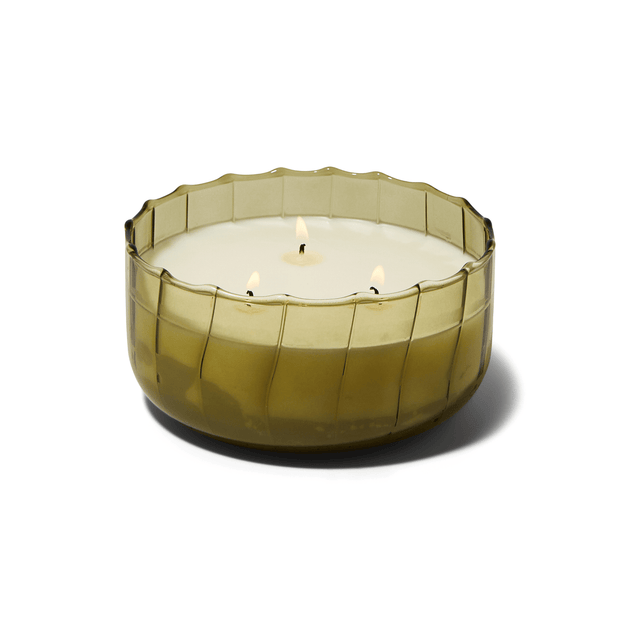 Paddywax - Ribbed Borosilicate Glass Candle 12oz - Secret Garden