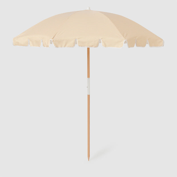 Sunnylife x ODC - Beach Umbrella Mango Bay Golden Mustard Stripe