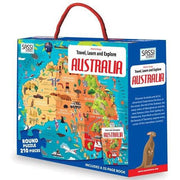 Sassi - Travel, Learn and Explore - Puzzle and Book Set - Australia, 210 pcs