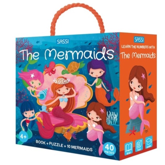 Sassi 3D Puzzle and Book Set - Learn Numbers Mermaids (40 pcs)