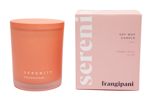 Serenity - 300g Timber Wick Candle - Frangipani