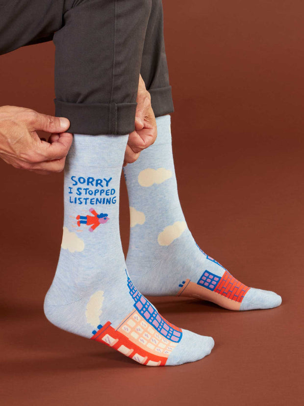 Blue Q - Sorry I Stopped Listening - Men’s Crew Socks