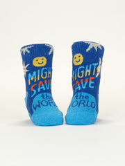 Blue Q - Might Save The World/ Where's A Good Place Baby Socks