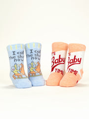 Blue Q - I Call The Shots Now/ It's Baby Time Baby Socks