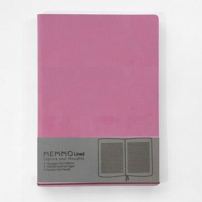 Ikonink - MEMMO Notebook A5, Pink Lined