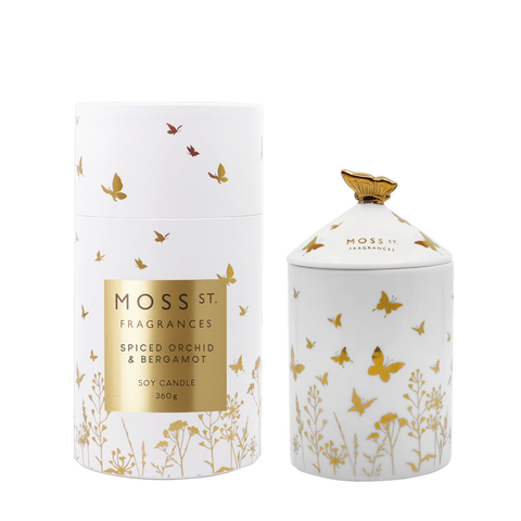 Moss St. Fragrances - Spiced Orchid & Bergamot 360g Ceramic Candle