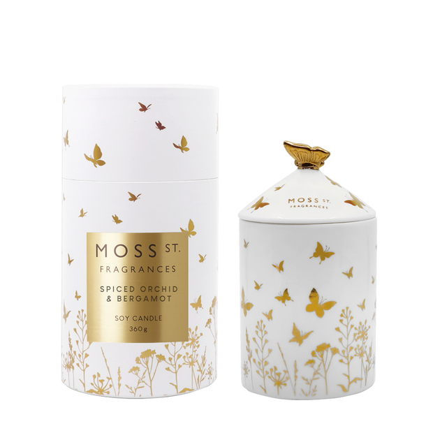 Moss St. Fragrances - Spiced Orchid & Bergamot 360g Ceramic Candle