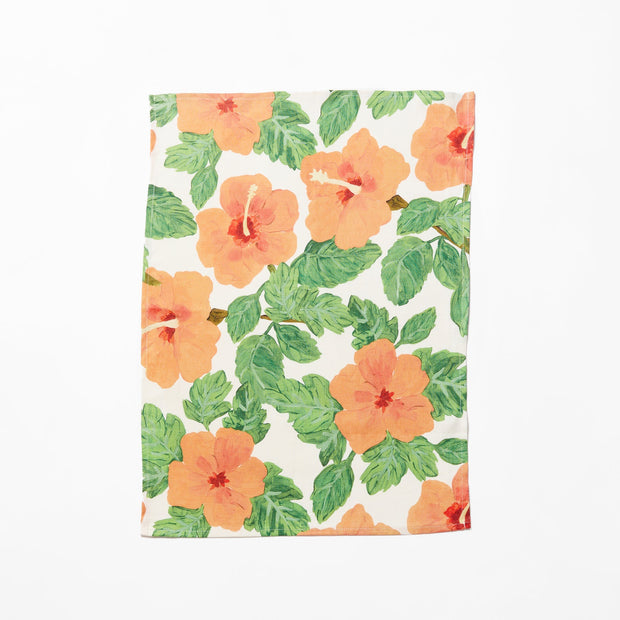Bonnie & Neil - Hibiscus Coral Tea Towel