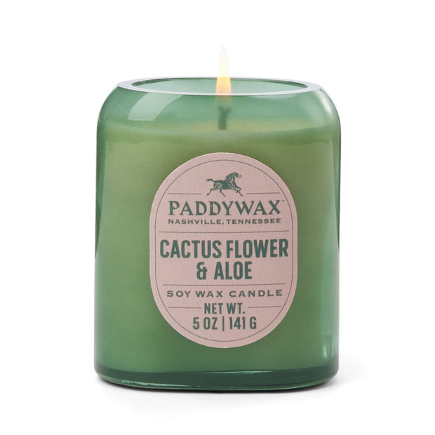 Paddywax - Vista 5 oz./142g Glass Candle Cactus Green - Cactus Flower & Aloe