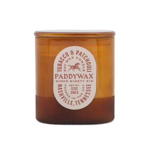 Paddywax - Vista 12 oz./340g Glass Candle Amber - Tobacco & Patchouli
