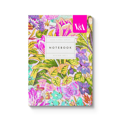 Neon Floral Mawson Tulip Premium Paperback Notebook (A6)