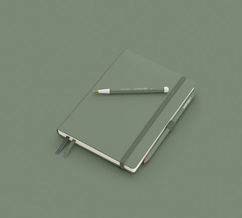 Leuchttrum - Notebook Hardcover Medium (A5), 251 pages, Ruled, Olive