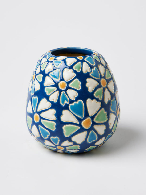 Jones & Co. - Pollen Blue Daisy Vase