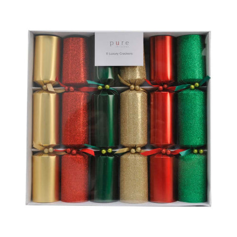 Platinum Cracker Red Gold Green (6 Pack) - 35cm