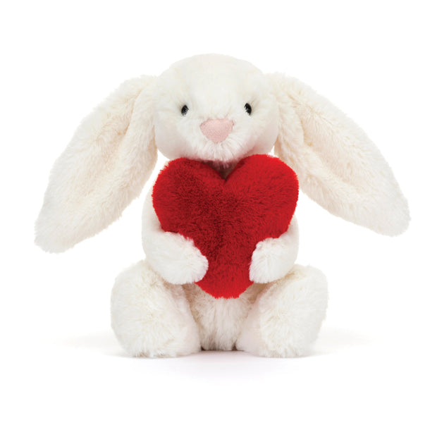 Jellycat - Bashful Red Love Heart Little Bunny Cream & Red