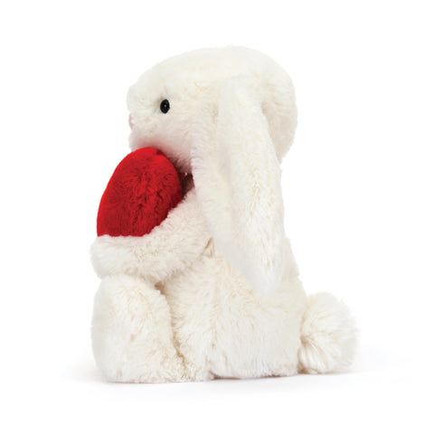 Jellycat - Bashful Red Love Heart Little Bunny Cream & Red