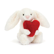 Jellycat - Bashful Red Love Heart Little Bunny Cream & Red