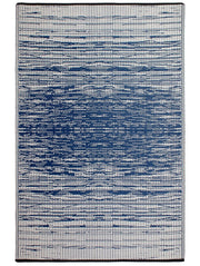 Fab Habitat - Brooklyn Navy & White Reversible Recycled Plastic Outdoor Rug