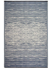 Fab Habitat - Brooklyn Navy & White Reversible Recycled Plastic Outdoor Rug