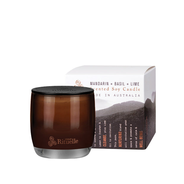 Urban Rituelle - Equilibrium 140gm Scented Soy Candle - Mandarin, Basil, Lime
