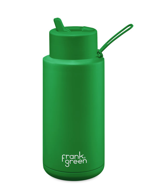 Frank Green - Reusable Ceramic Bottle With Straw Lid: Evergreen 34oz