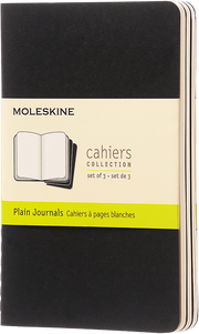 Moleskine - Classic Cahier Notebook (3 Pack) - Pocket - Plain - Black