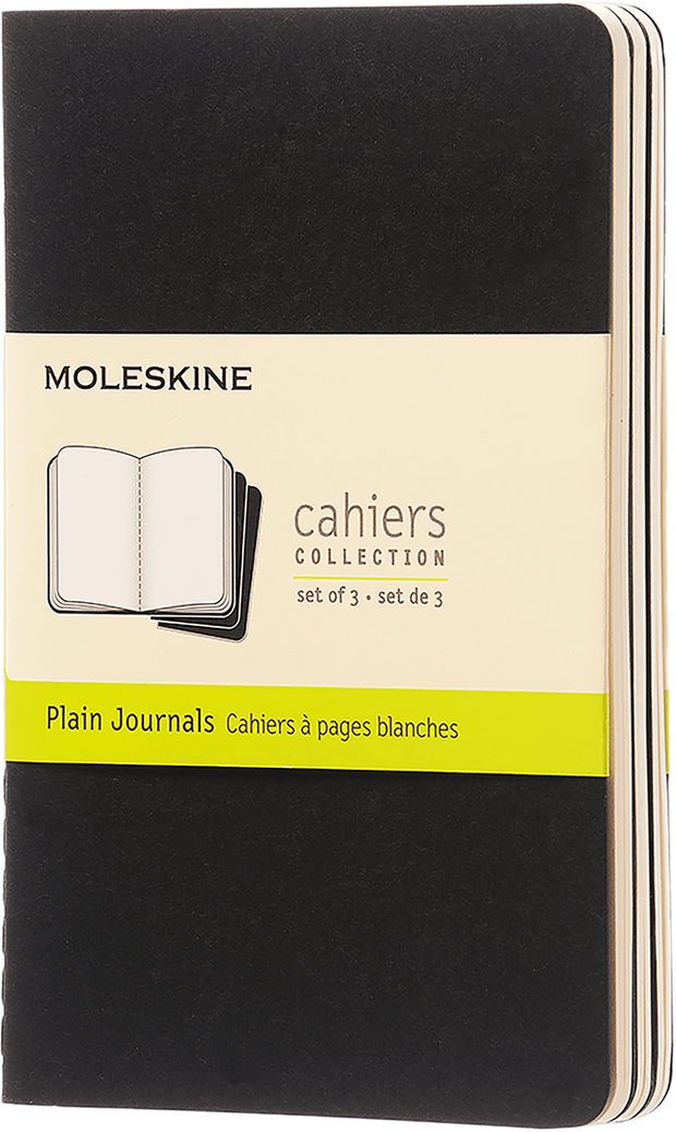 Moleskine - Classic Cahier Notebook (3 Pack) - Pocket - Plain - Black