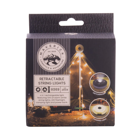 Maverick Retractable String Lights 10m