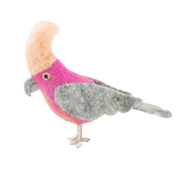 Handmade Felted Pink Galah