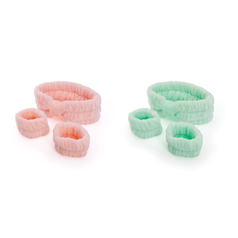 isGift Beauty Rituals Spa Set (2 Asst/12 Disp) Peach/Mint headband:22x8cm wrist band