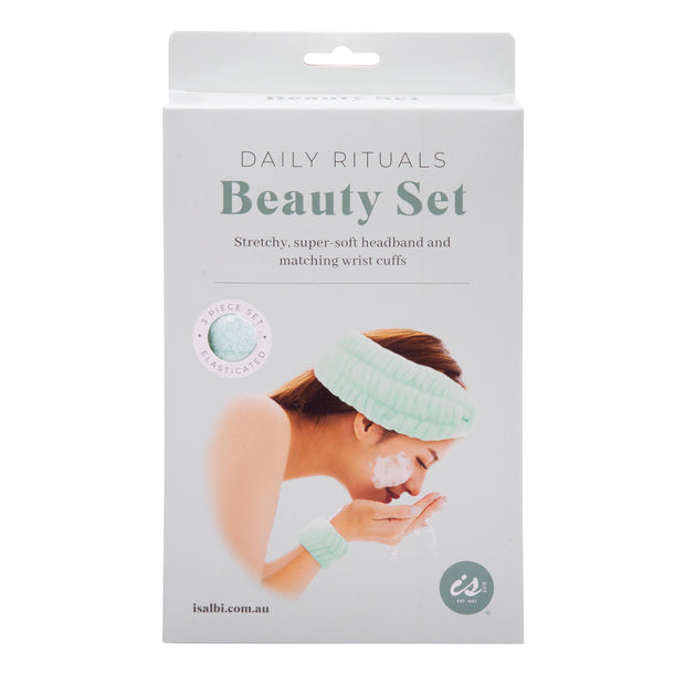 isGift Beauty Rituals Spa Set (2 Asst/12 Disp) Peach/Mint headband:22x8cm wrist band