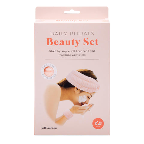 isGift Beauty Rituals Spa Set (2 Asst/12 Disp) Peach/Mint headband:22x8cm wrist band