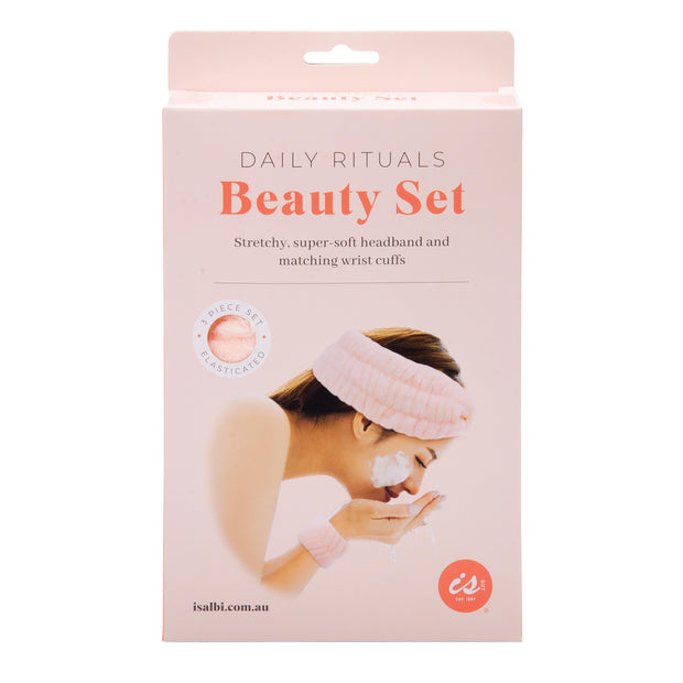 isGift Beauty Rituals Spa Set (2 Asst/12 Disp) Peach/Mint headband:22x8cm wrist band