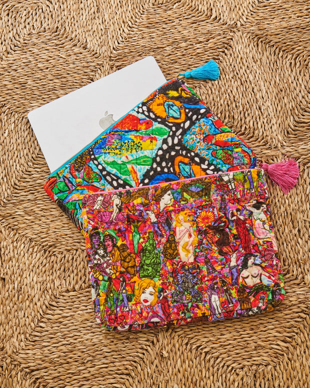 Kip & Co x Jenny Kee - Parrots & Cockatoos Velvet Laptop Case