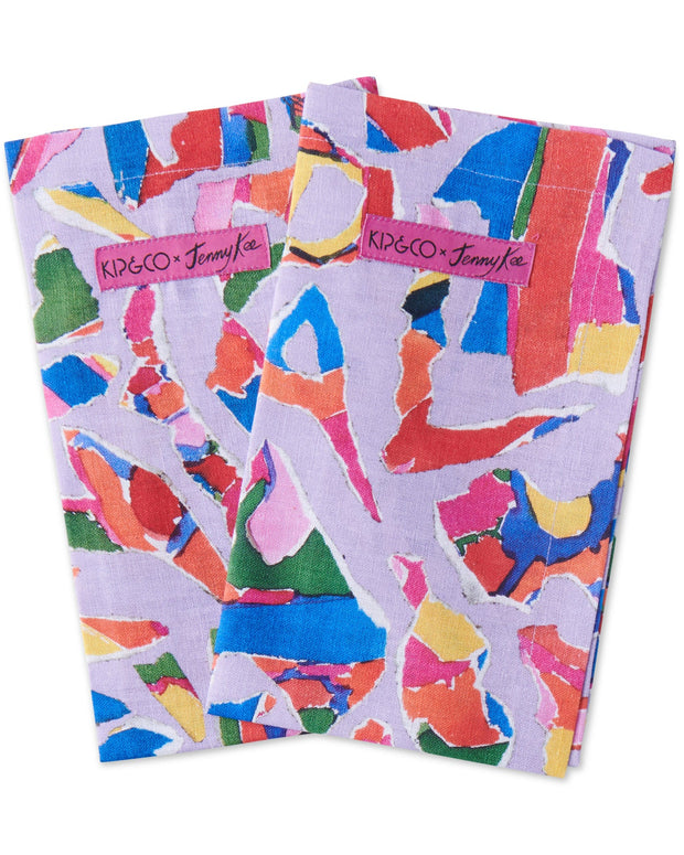 Kip & Co x x Jenny Kee - Opal Oz Pax Lilac Linen 4P Napkin Set