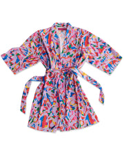 Kip & Co x Jenny Kee -  Opal Oz Pax Lilac Satin Robe